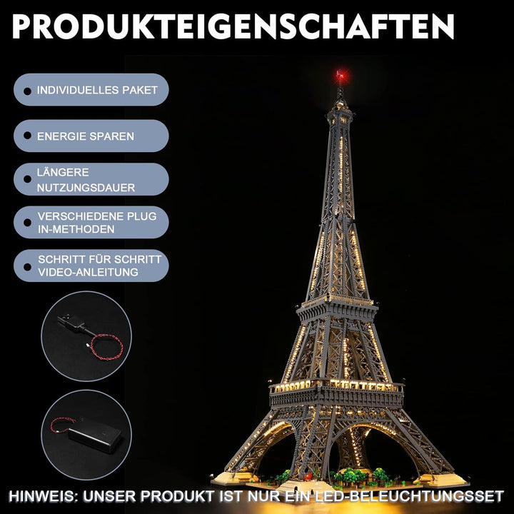 Fernbedienung Dekorationsbeleuchtungsset für Lego 10307 The Eiffel Tower Building Set, Licht-Kit für