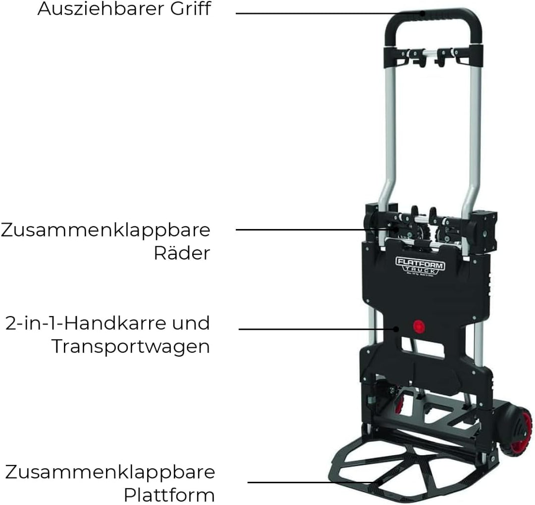 Magnacart 2-in-1 Sackkarre und Plattformwagen - Sackkarre Klappbar - Transportwagen Max. 137KG - Sac