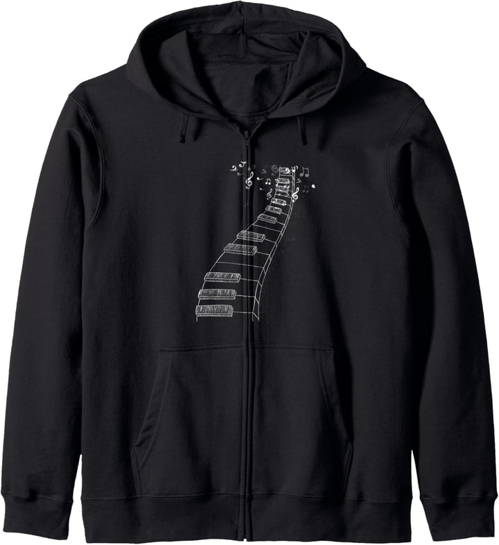 Klavier Piano Keyboard Pianist Noten Synthesizer Geschenk Kapuzenjacke