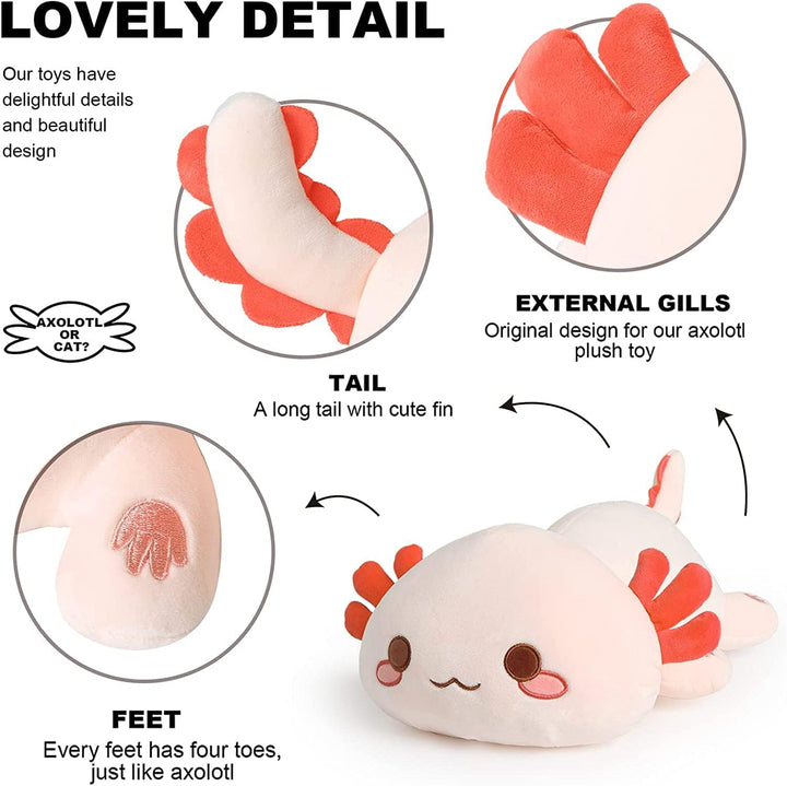 shownicer Plüschtier Axolotl Stofftier Kawaii Salamander Plüsch, Axolotl Kuscheltier Plüschkissen Sp