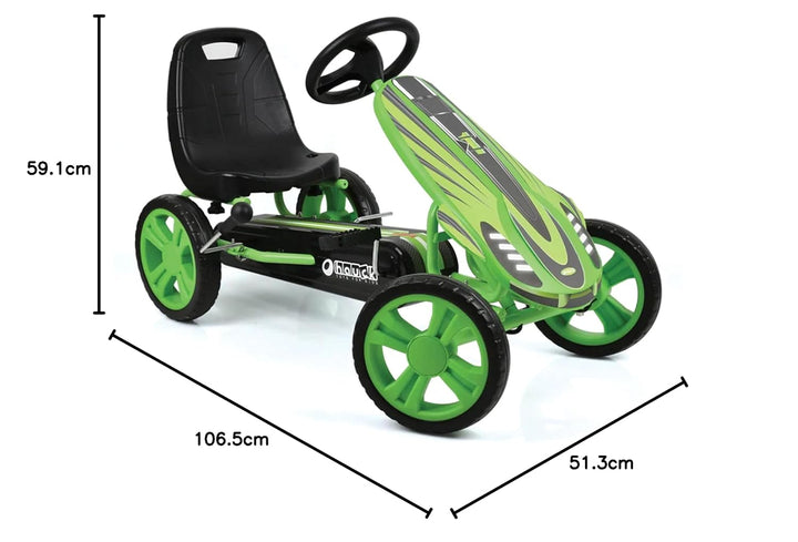 hauck Go-Kart Speedster für Kinder ab 4 Jahren bis 50 kg Köpergrösse 90-110 cm, Tretauto mit Handbre
