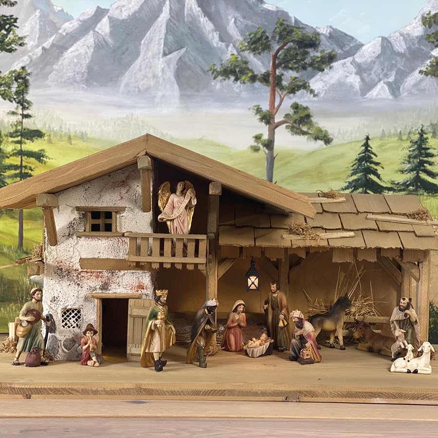 FADEDA 13x Krippenfiguren/Höhe:10 cm/handbemalt/detailgetreue Krippen Figuren - Weihnachten Tisch De
