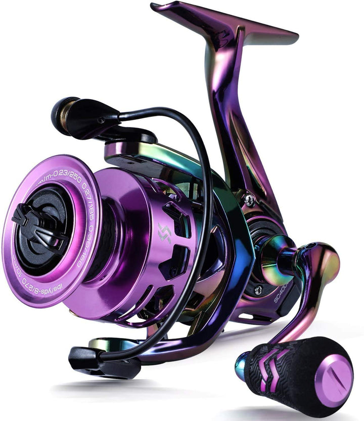 Sougayilang Spinning Angelrolle 6.0:1 Gear Ratio Graphit Rahmen 12 + 1 BB Bunte Angelrolle mit 25 lb