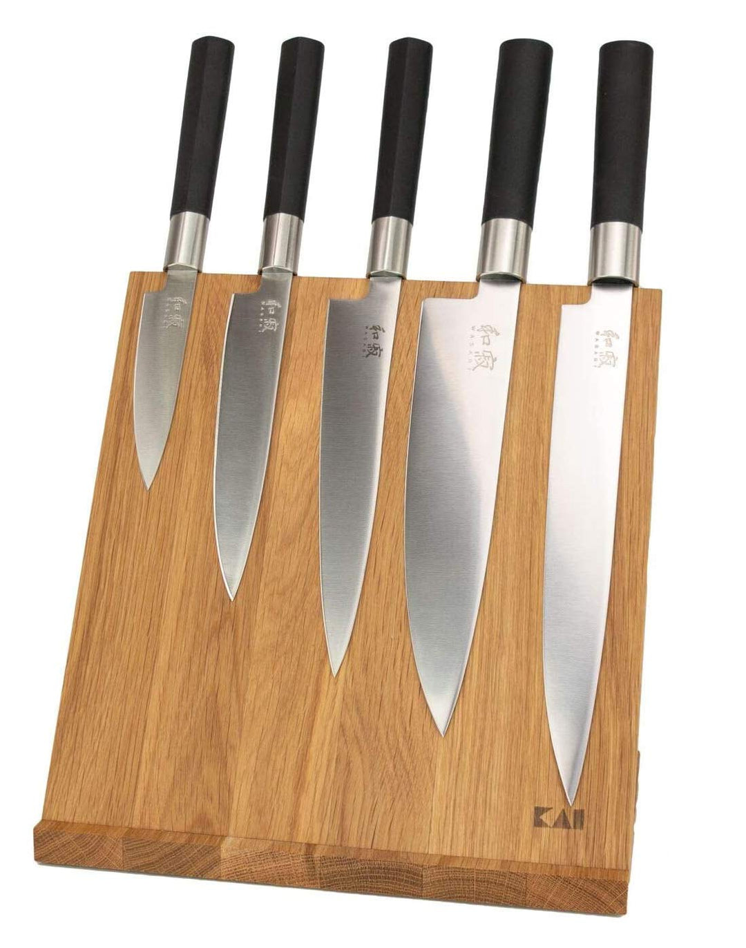 Kai Wasabi Black Messer-Set | 67-W18 | 5 ultrascharfe Kai-Messer + Kai Magnet-Messerblock DM-0821 |