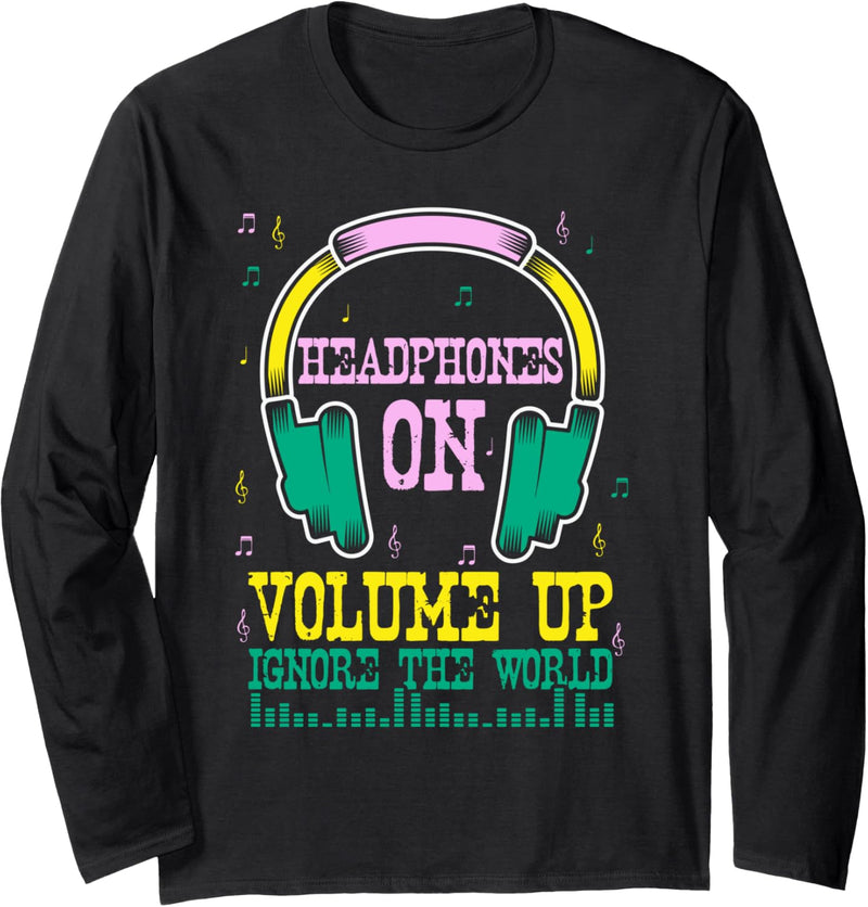 Kopfhörer Deejay DJ Langarmshirt