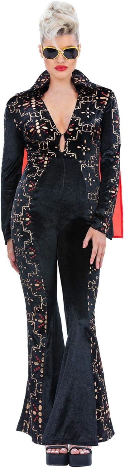 Smiffys Elvis Black Rhinestone Costume