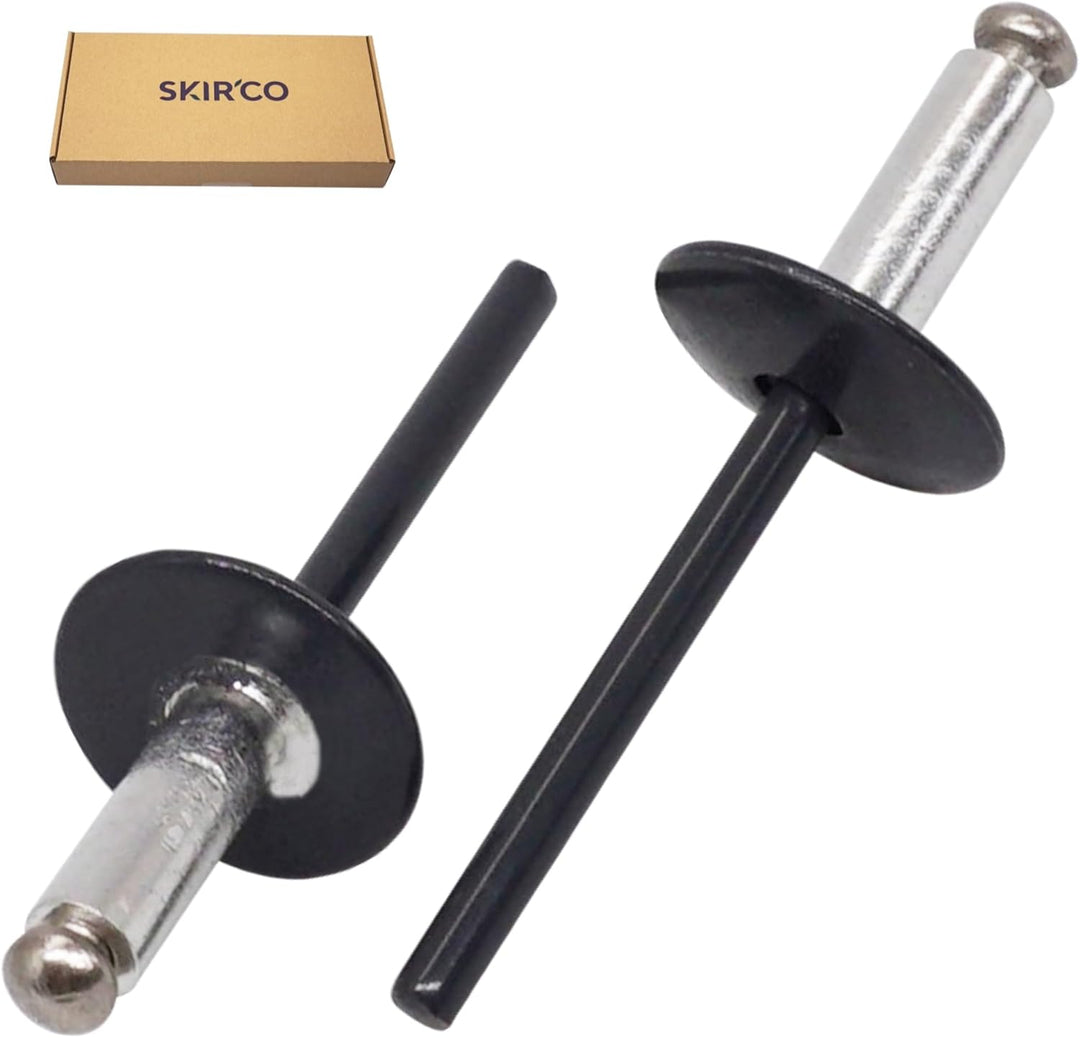 SKIR'CO (100 Stück) Grossflansch Alu Blindnieten 4,8 x 14 mm, Edelstahldorn, RAL 7016 Anthrazitgrau