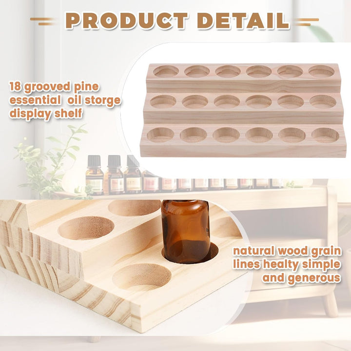 3-Lagen mit 18 Loch Hölzern für Ätherisches Öl Display Ständer, Aromatherapie Öle Organizer Ätherisc