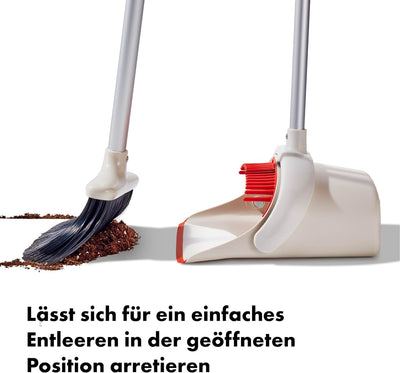 OXO Good 1335280 Grips Schaufel-und-Besen-Set mit langem Stiel für ein aufrechtes Fegen Set für aufr