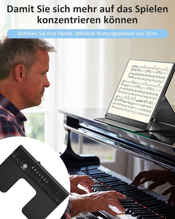 Bluetooth Page Turner Pedal: Bluetooth Fussschalter 6 Modi für Tablets Smartphones Wiederaufladbar L