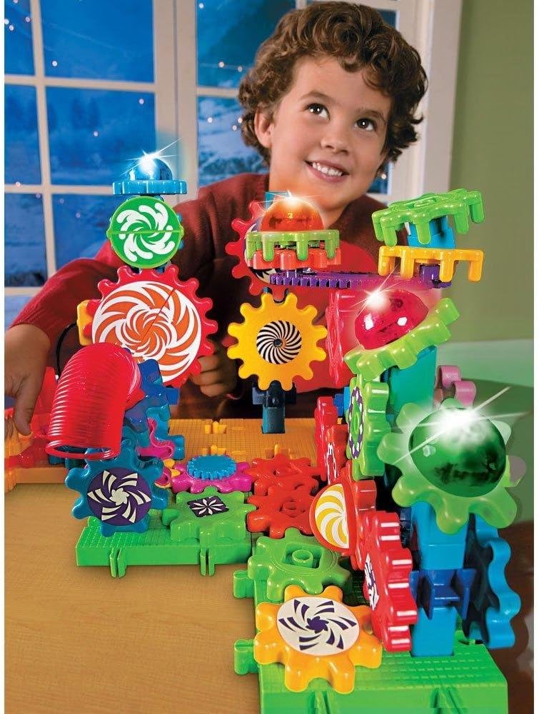 Learning Resources Gears! Gears! Gears! Motorisiertes Bauset Lichter und Action, Lichter und Action