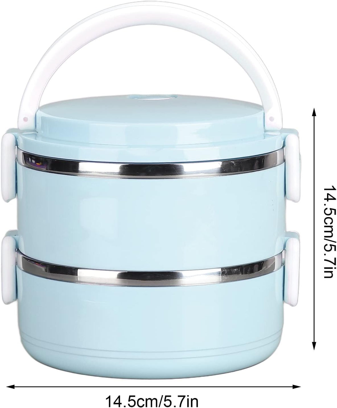 Bento Box aus Edelstahl 304. Stapelbare,Thermo Lunchbox, Isolierte Brotdose Kinder, Runde Lunchbehäl
