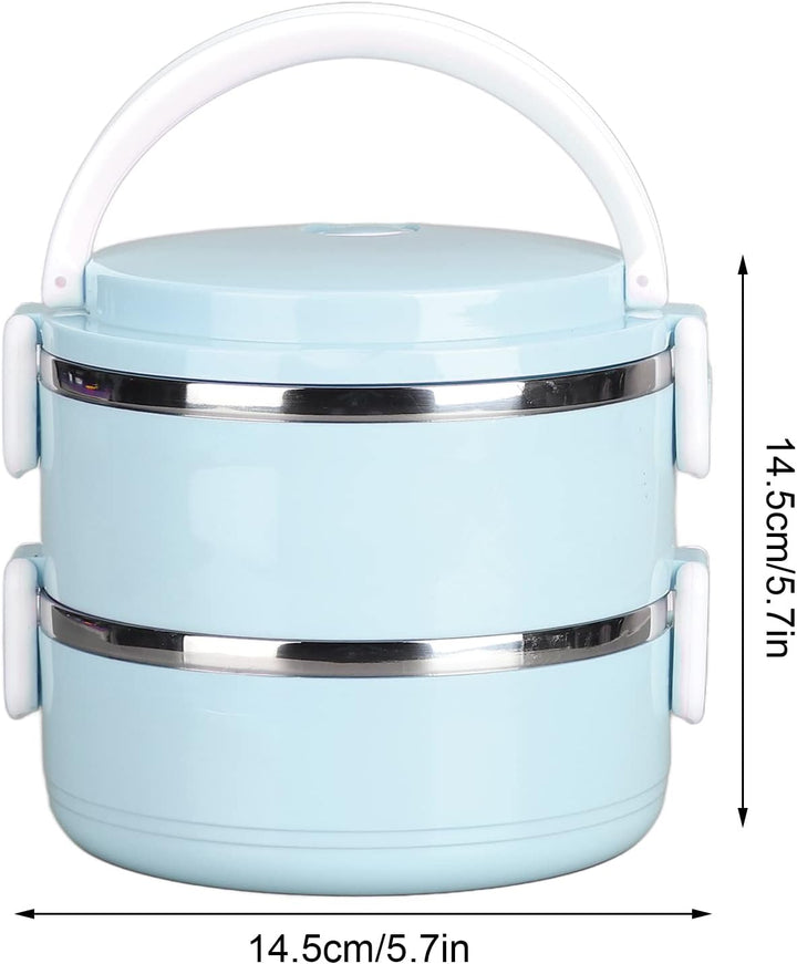 Bento Box aus Edelstahl 304. Stapelbare,Thermo Lunchbox, Isolierte Brotdose Kinder, Runde Lunchbehäl