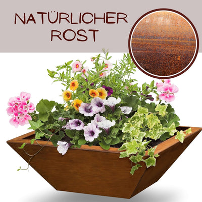 Rostikal Pflanzsäule Pusteblume 120 cm - inkl. Abnehmbarer Dekorative Pflanzschale - Hochwertige Gar