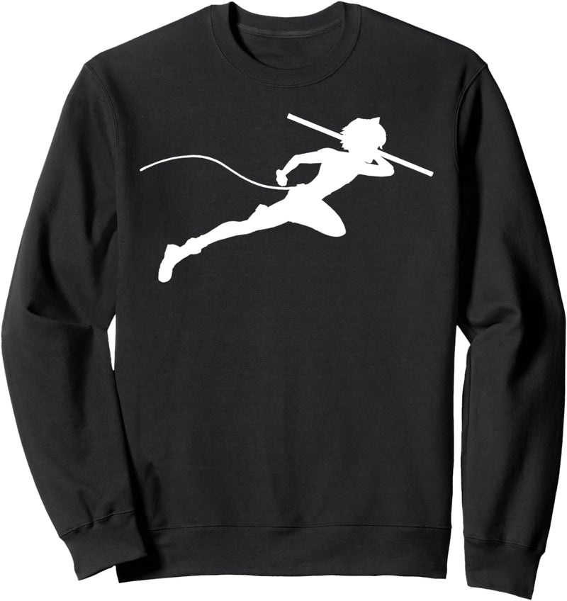 Miraculous Ladybug Silhouette Cat Noir Running (White) Sweatshirt