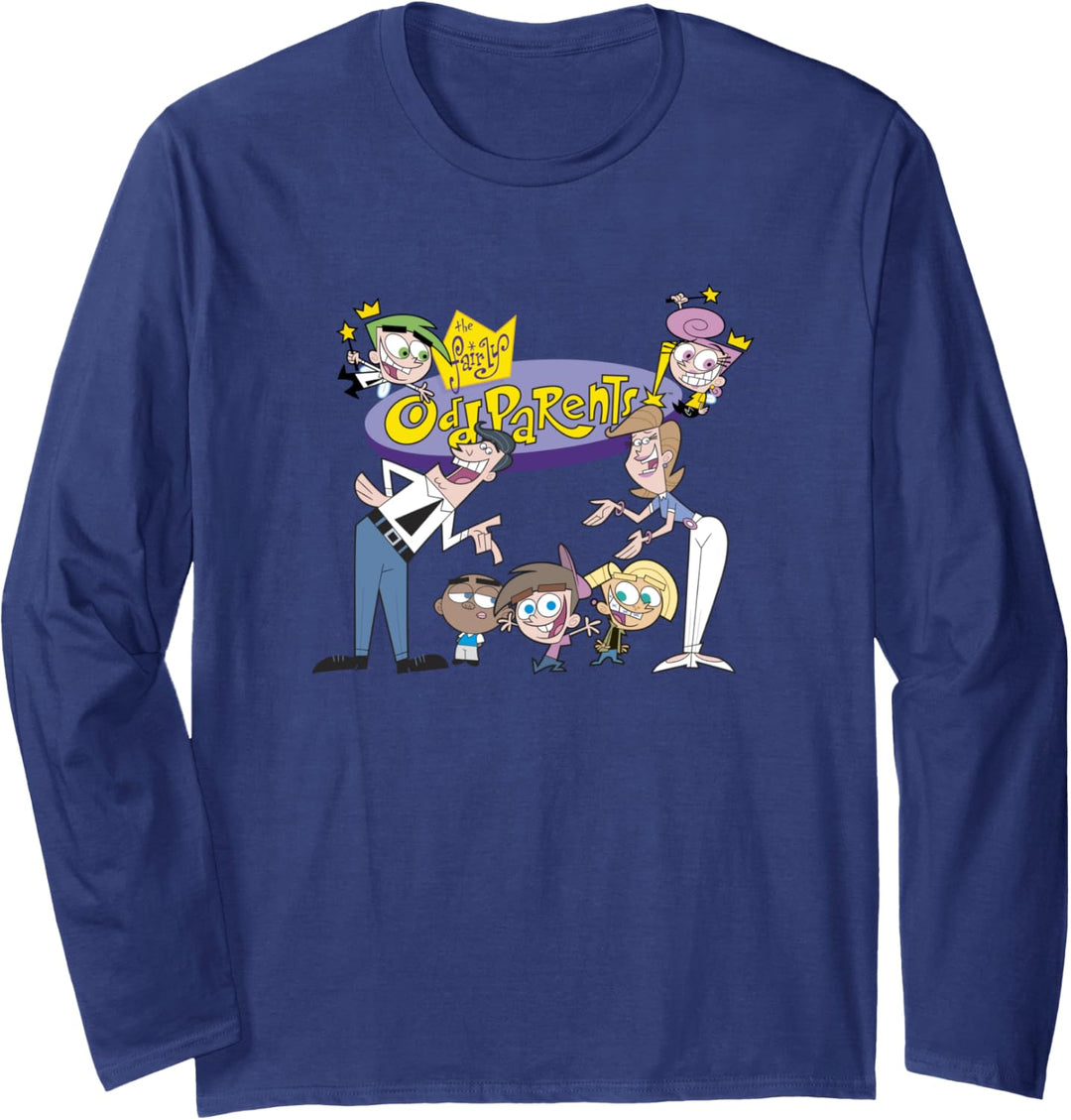The Fairly OddParents Group Shot Title Logo Langarmshirt