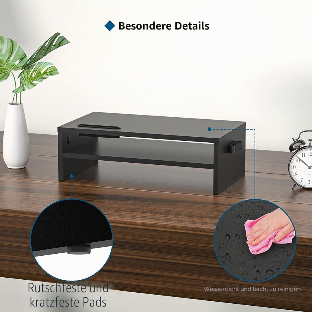 BONTEC Monitorständer, Unterbau Bildschirm, PC Bildschirm Ständer mit Handyhalter, Ergonomischem Lap