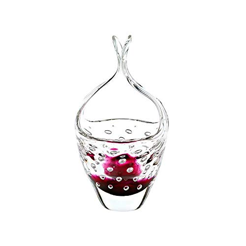 CRISTALICA Glaskorb Red Queen 23 cm Körbchen Schale Pralinenschälchen klar pink Handarbeit