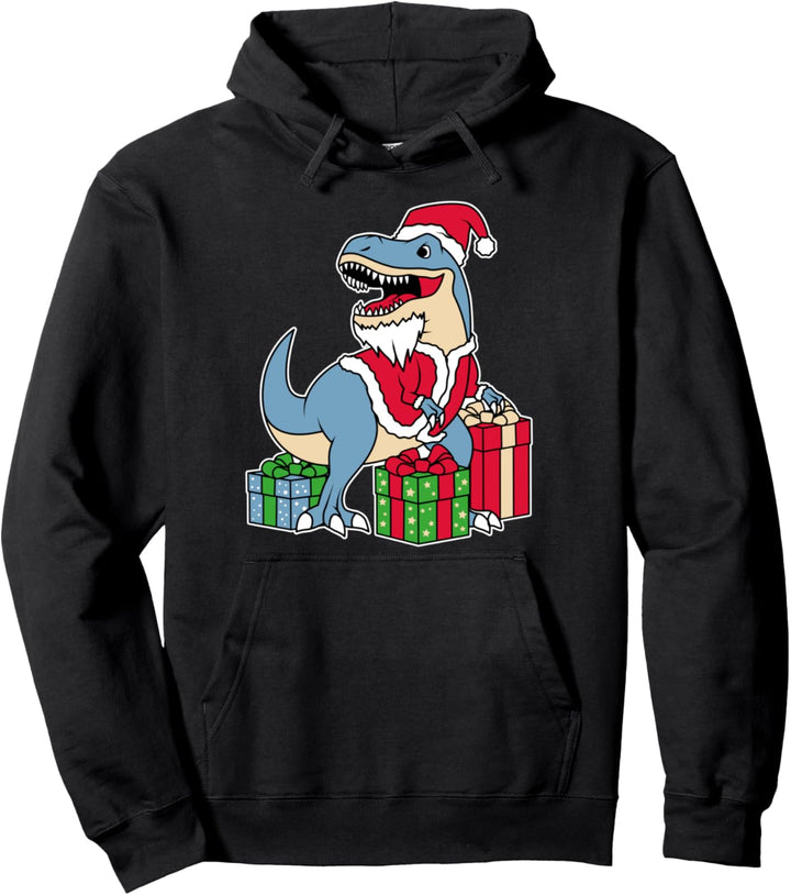 Dinosaurier Weihnachtsmann Trex Weihnachten Jungen Mädchen X Pullover Hoodie