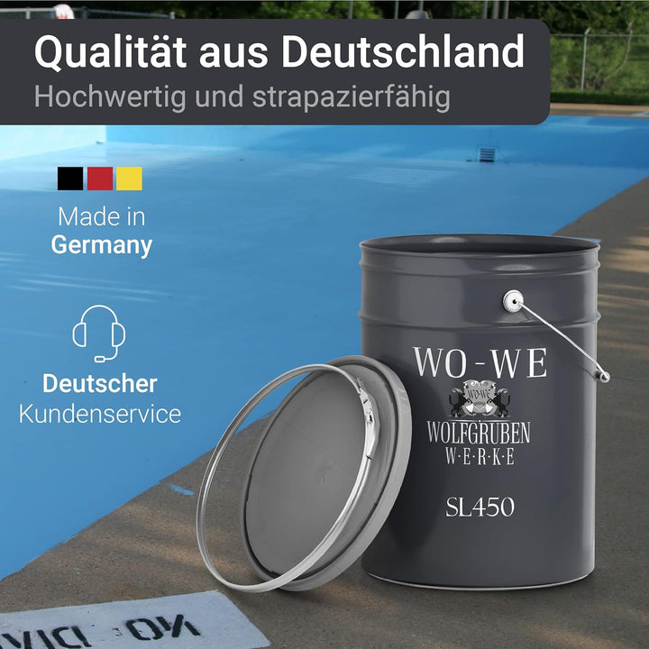 WO-WE 2K Poolfarbe Poolbeschichtung Schwimmbadfarbe MATT Lichtgrau RAL7035-5kg RAL 7035 - Lichtgrau