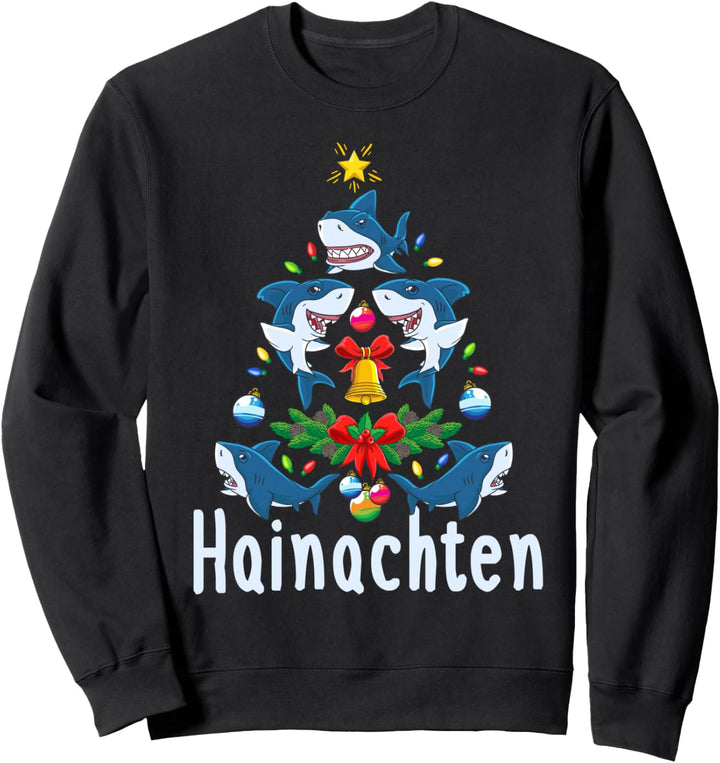 Lustiges Hainachten Weihnachten Hai Fisch Sweatshirt