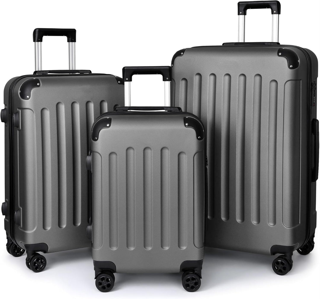 TANTOMI Kofferset 3-teilig, ABS Hartschalenkoffer Set, Reisekoffer Set mit Rollen, Gepäck-Sets (20/2