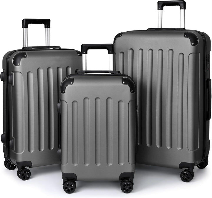 TANTOMI Kofferset 3-teilig, ABS Hartschalenkoffer Set, Reisekoffer Set mit Rollen, Gepäck-Sets (20/2