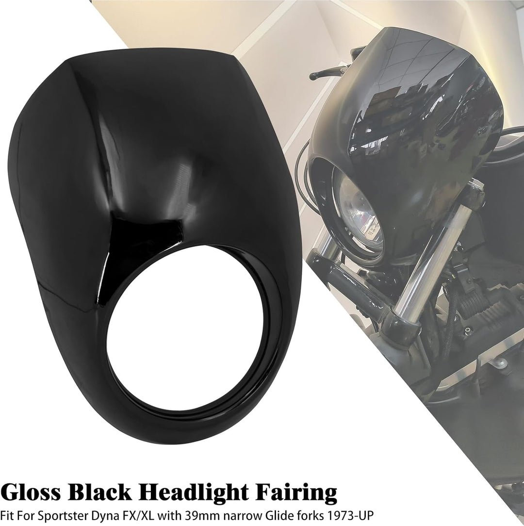 HDBUBALUS Scheinwerfer Verkleidung Maske Visier Abdeckung mit Halterung Fit für Harley Sportster Dyn