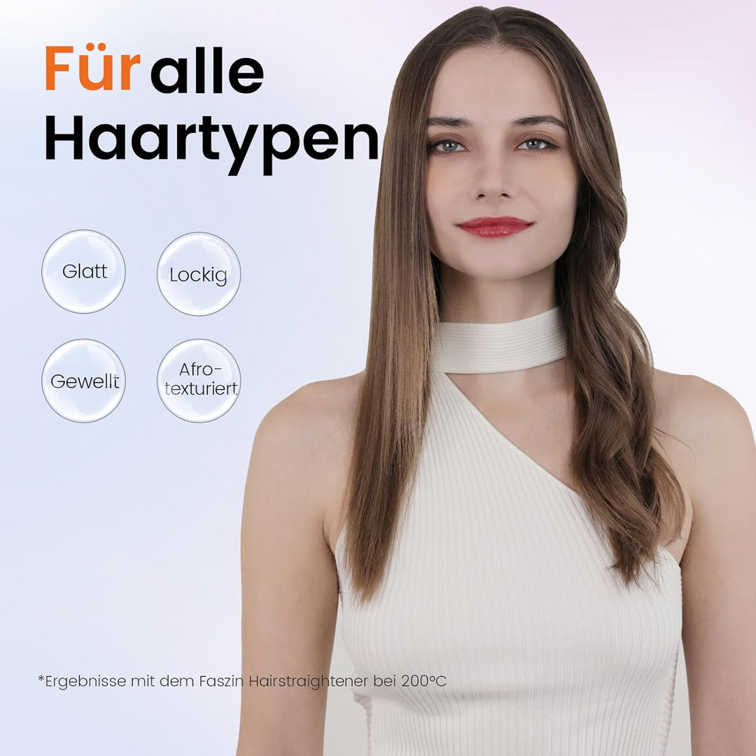 Faszin Professionelles Ionen Glätteisen, 42mm Breite Titanplatten Haarglätter für einen glatten Stil
