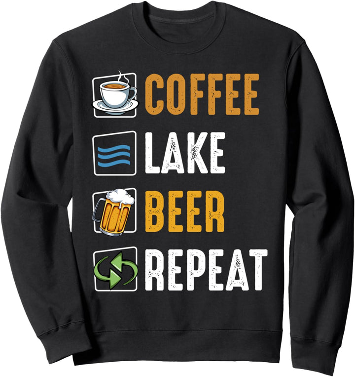 Coffee Lake Beer Repeat Kapitän Bier Trinker Boot Segeln Sweatshirt
