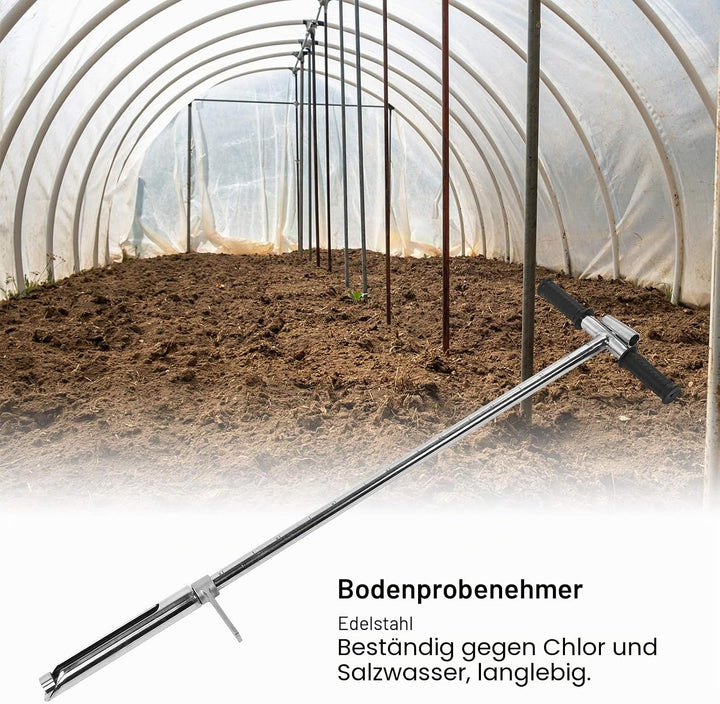 Bodenprobenehmer Edelstahl, 105cm Länge 50mm Mund Edelstahl Bodenprobenehmer mit Pedal
