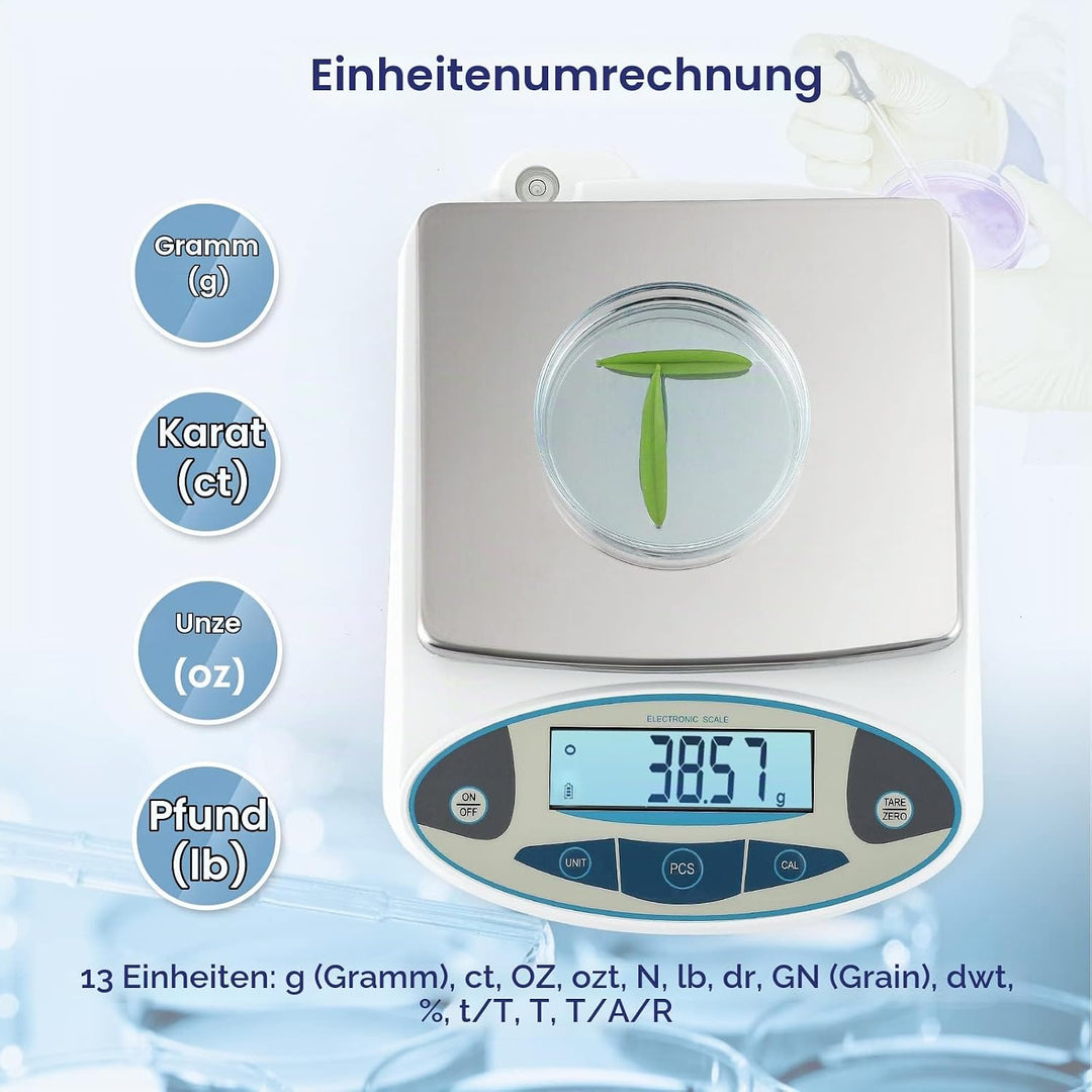 CGOLDENWALL Elektronische Wissenschaftliche Laborwaage丨Hochpräzise Digitale Laborschmuckwaage mit Au