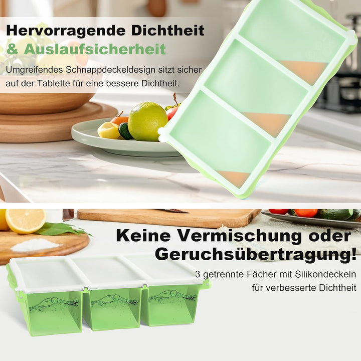 2er-Set Silikon-Gefrierformen für Suppen-Eiswürfel, 1-Tassen-Suppen-Gefrierformen mit Deckel für Mea