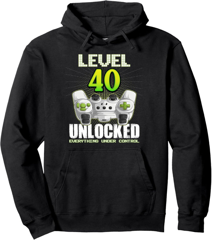40. Jahre alter Gamer Geburtstag Männer Frauen Kinder Pullover Hoodie