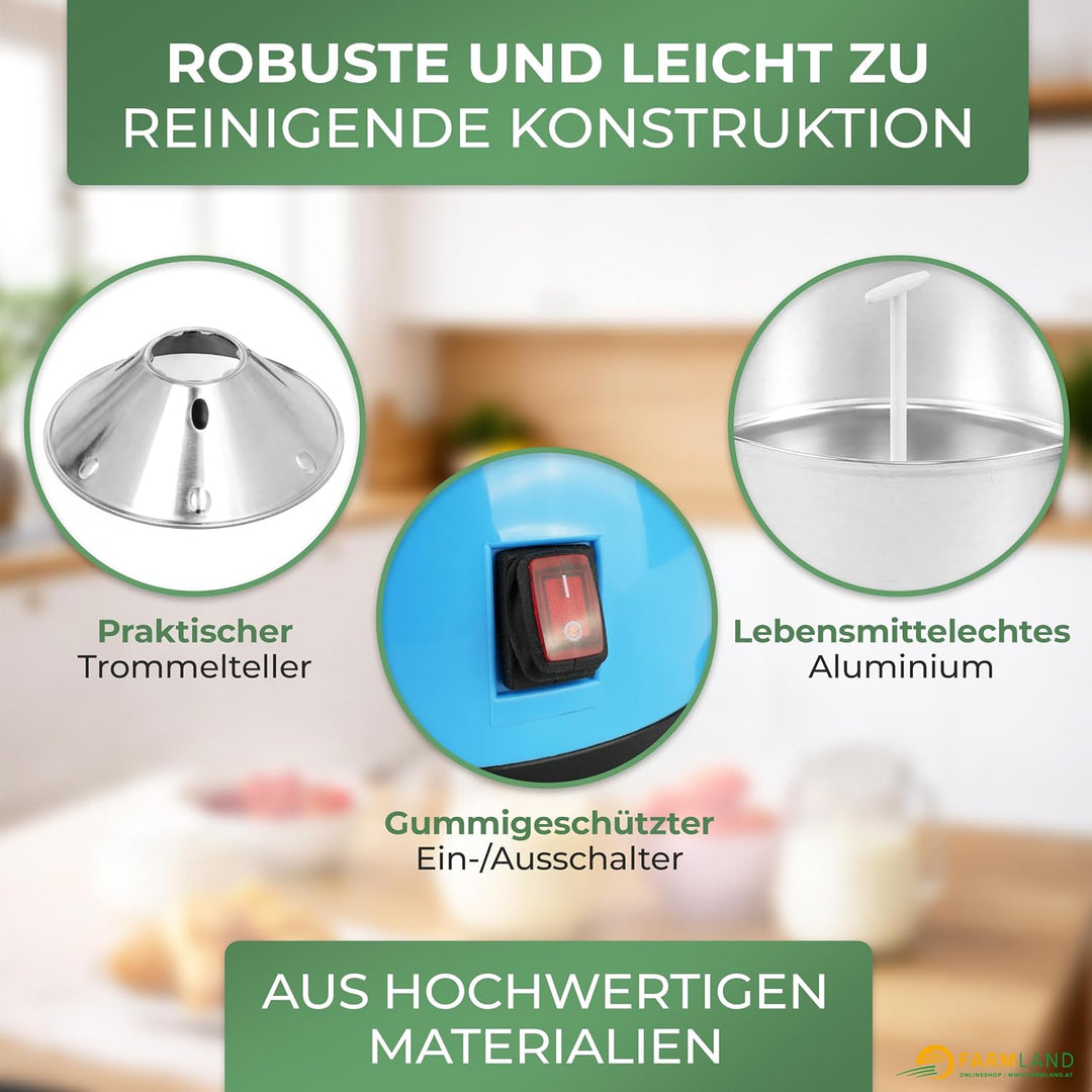 Farmland Milchzentrifuge elektrisch - Leistungsstarker Milchseparator für 140 l/h - Hochwertiger Mil