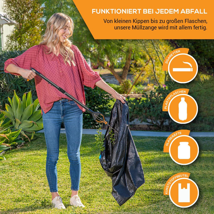 2 x EZPIK® 80 cm Müllzange mit Magnet-Greifarm, Robuste Greifzange Lang, Drehbare Müllgreifer Zange,