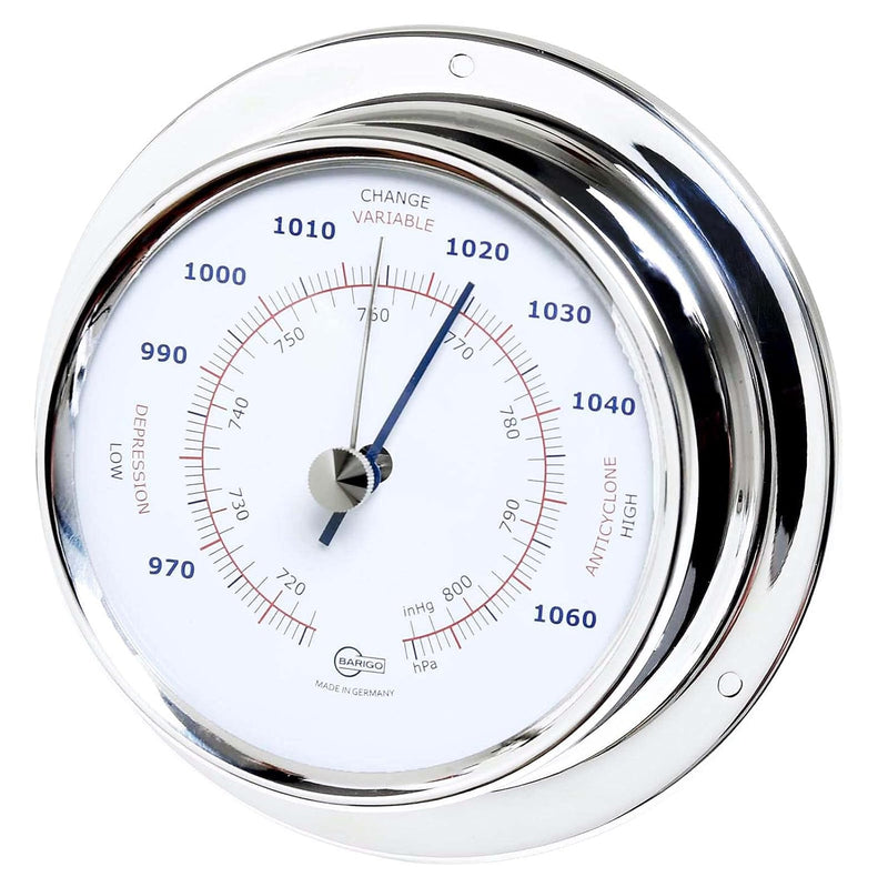 Barigo Sky Kabinenaustattung Schiffsbarometer Edelstahl poliert 110mm