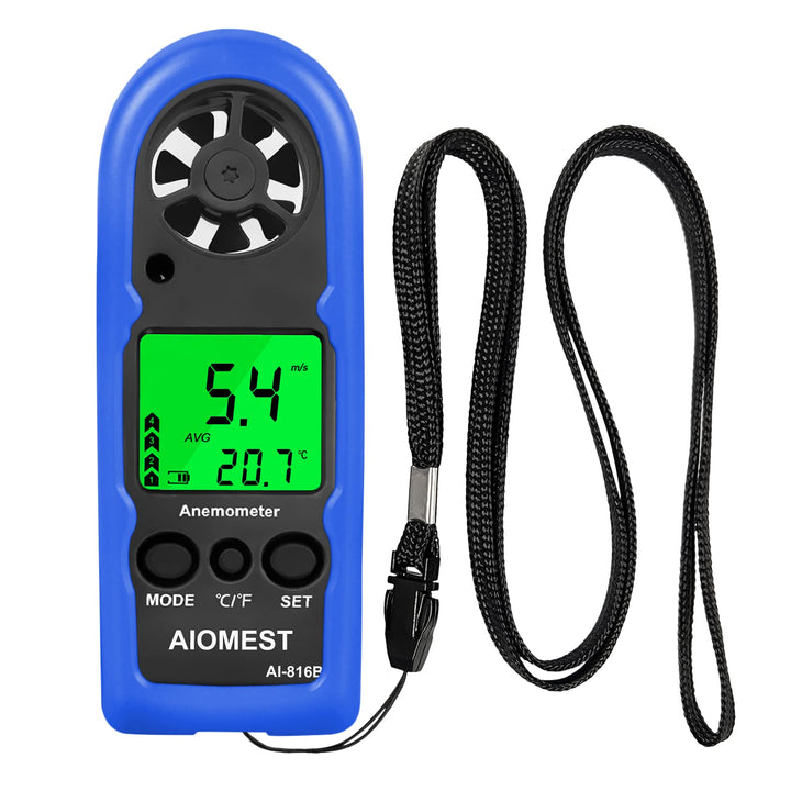 AIOMEST Mini Wind Speed Meter Handheld, HAVC Digitaler Anemometer, Windmesser Windmessgerät mit MAX/