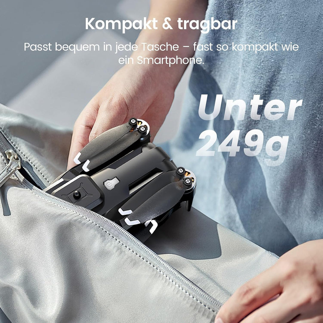 DEERC Drohne mit Kamera 1080P, faltbarer Quadrocopter für Jugendliche und Anfänger, 4,3-Zoll-HD-Bild