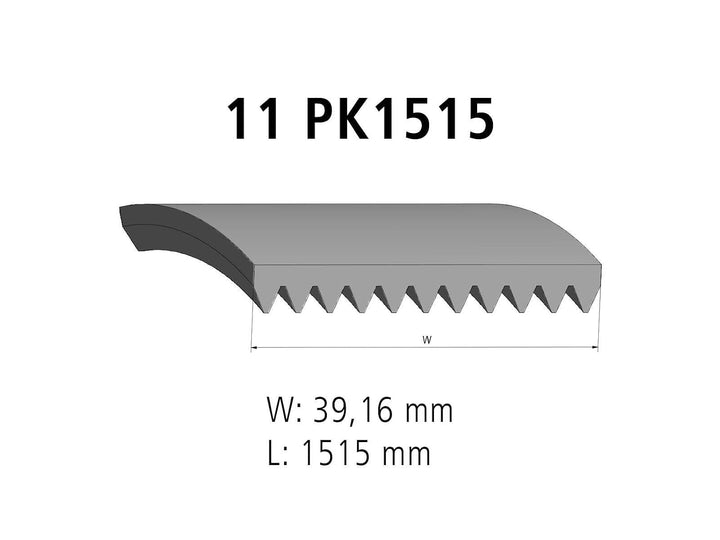 DT Spare Parts Keilrippenriemen 3.34328 11 PK L: 1515 mm W: 39,2 mm 11PK1515 Riemen