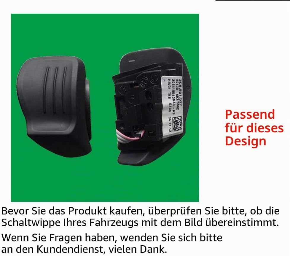 HIBEYO 2 Stücke Schaltwippen Verlängerung Shift Paddle Alu Rot für VW Golf 6 Passat cc Golf 5 MK5 MK