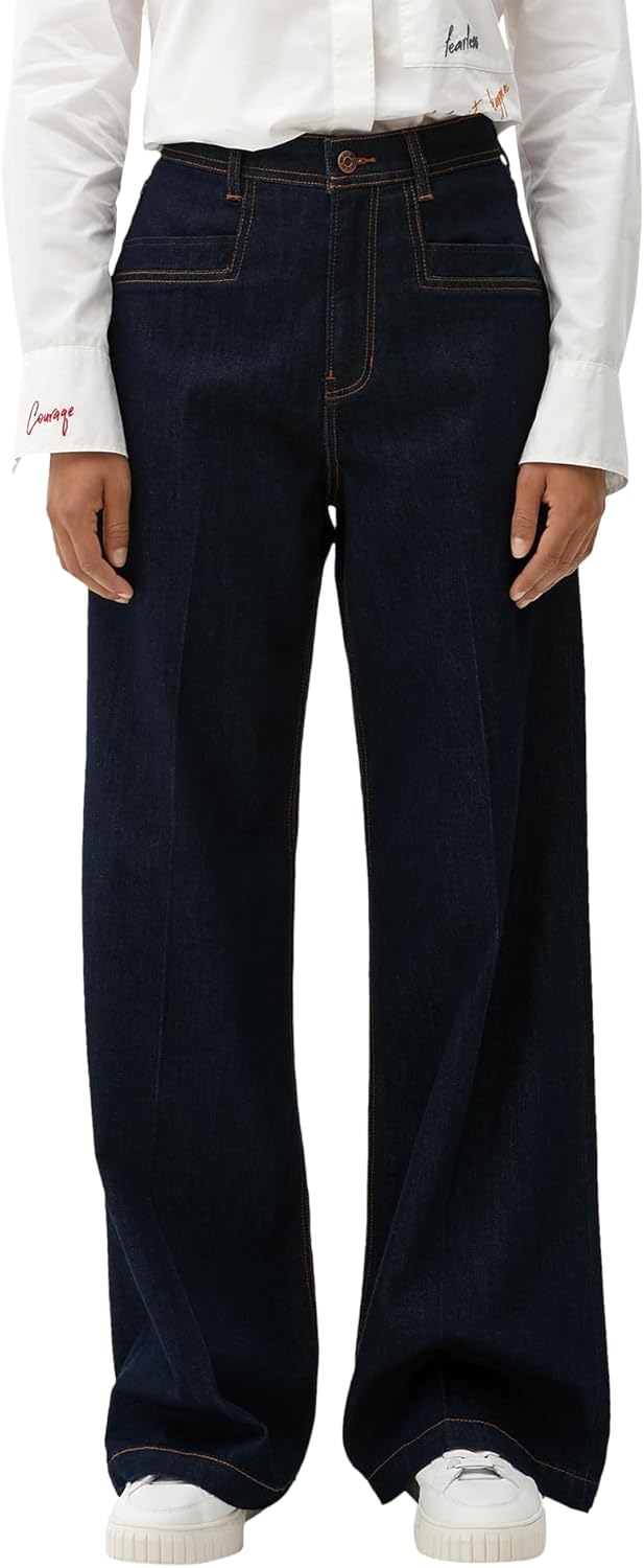 s.Oliver Damen Jeans, Jeans Betsy Wide Leg, Dark Blue Denim, 34W / 34L EU