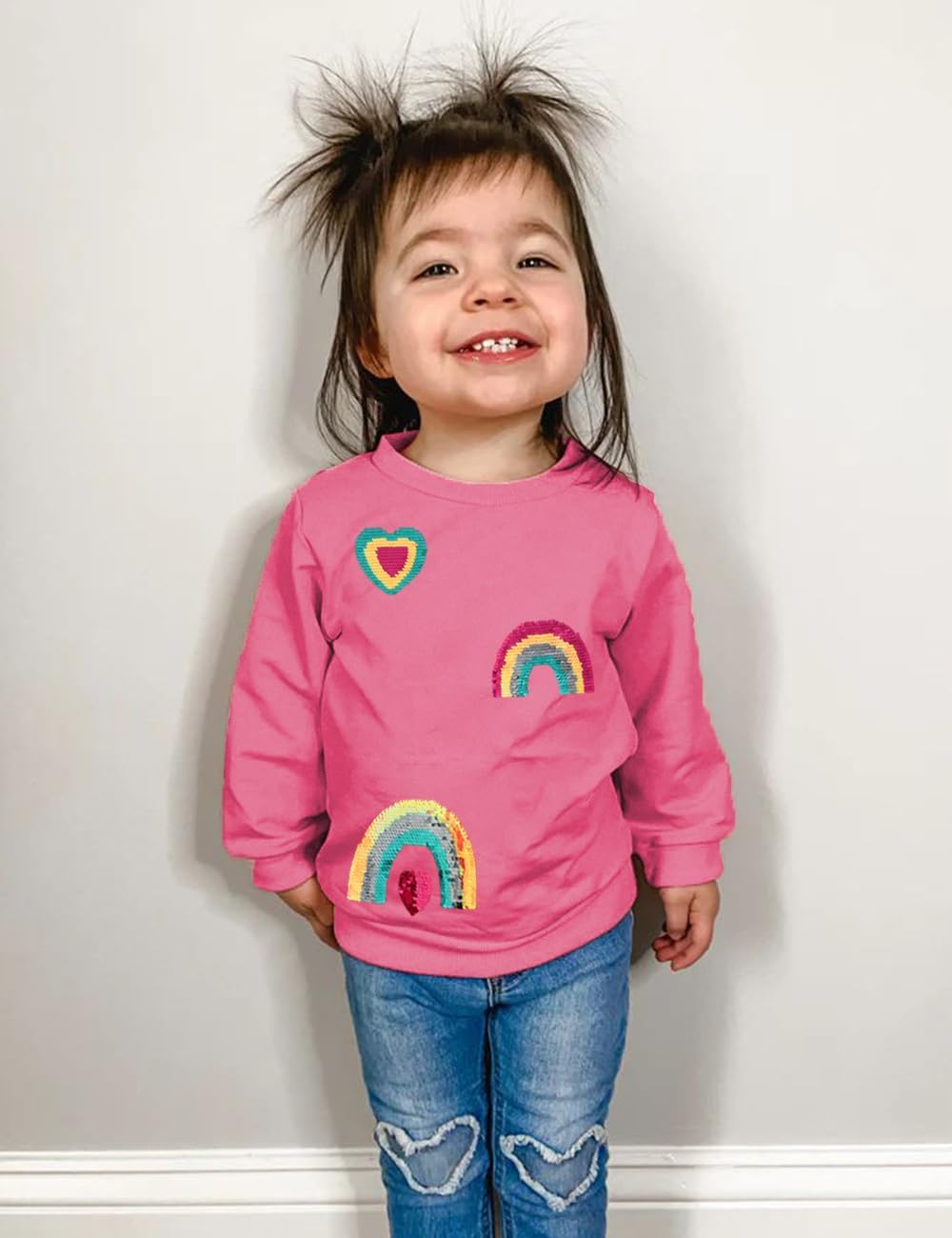 CM-Kid Sweatshirt Mädchen Langarm Pullover Kinder Shirts Baumwolle Warm Tops 1-7 Jahre Gr.92-122 110
