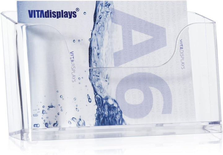 5 Stk. DIN A6 Tischprospektständer, Flyerständer im Querformat, transparenter Flyerhalter und standf