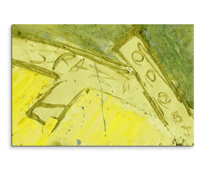 Paul Sinus Art 80x60cm Fotoleinwand Leinwanddruck Kunstdruck Wandbild gelb grün gemalt Muster