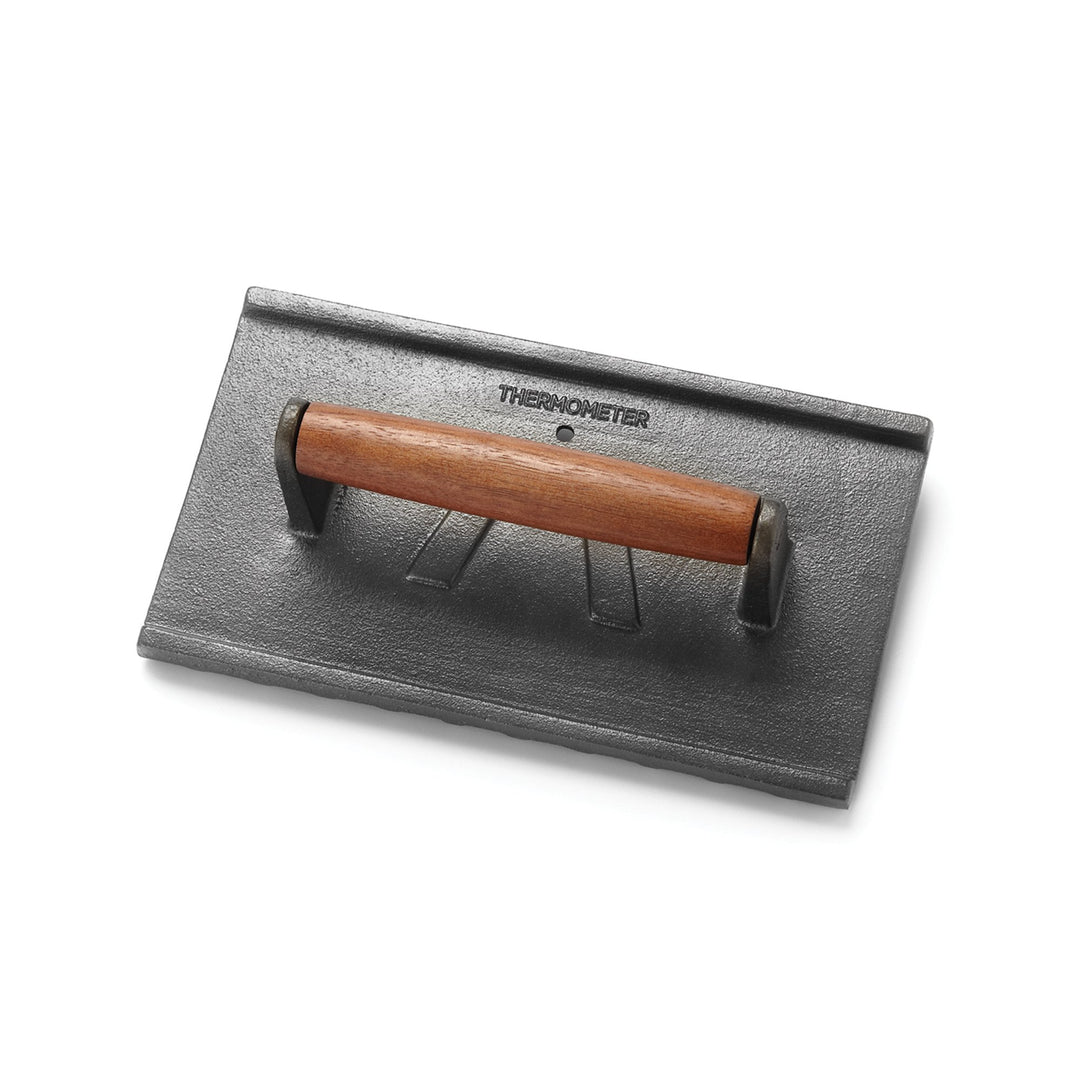 OUTSET Q173 Kochtopf aus Gusseisen, mit Silikonpinsel Rechteck Rectangle Rectangular Grill Press, Re
