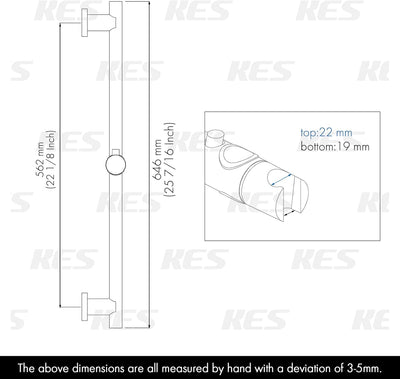 KES Duschstange Brausestange Edelstahl SUS304 Wandstange Dusche mit Duschkopfhalterung Duschkopf Sta
