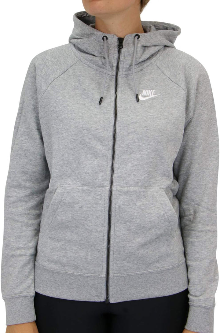 Nike Damen Sweatshirt W Nsw Essntl Hoodie Fz Flc XS Dk Grey Heather/(White), XS Dk Grey Heather/(Whi