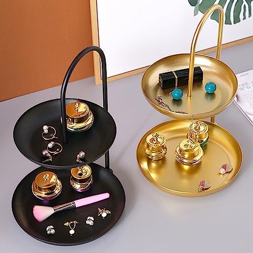 Ejoyous Obst Etagere 2 Etagen Metall Cupcake Ständer Runde Servierplatte Dekorative Tortenständer Ob