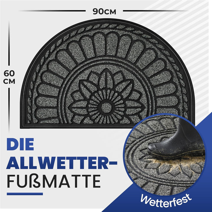 Mibao Fussmatte 60 x 90 cm, rutschfeste Eingangsmatte, strapazierfähige Fussmatte, Schmutzfangmatte